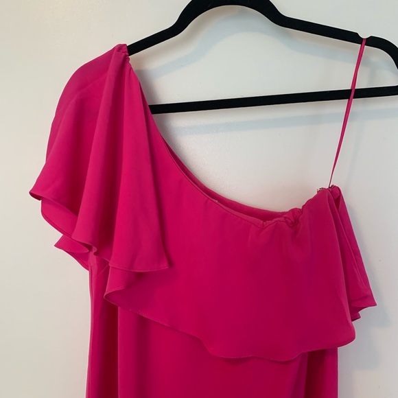 Magenta one shoulder dress - Picture 4 of 4